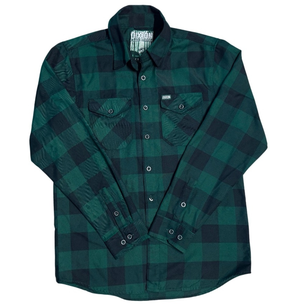 Men's Dark Green & Black Plaid Button-Up Shirt